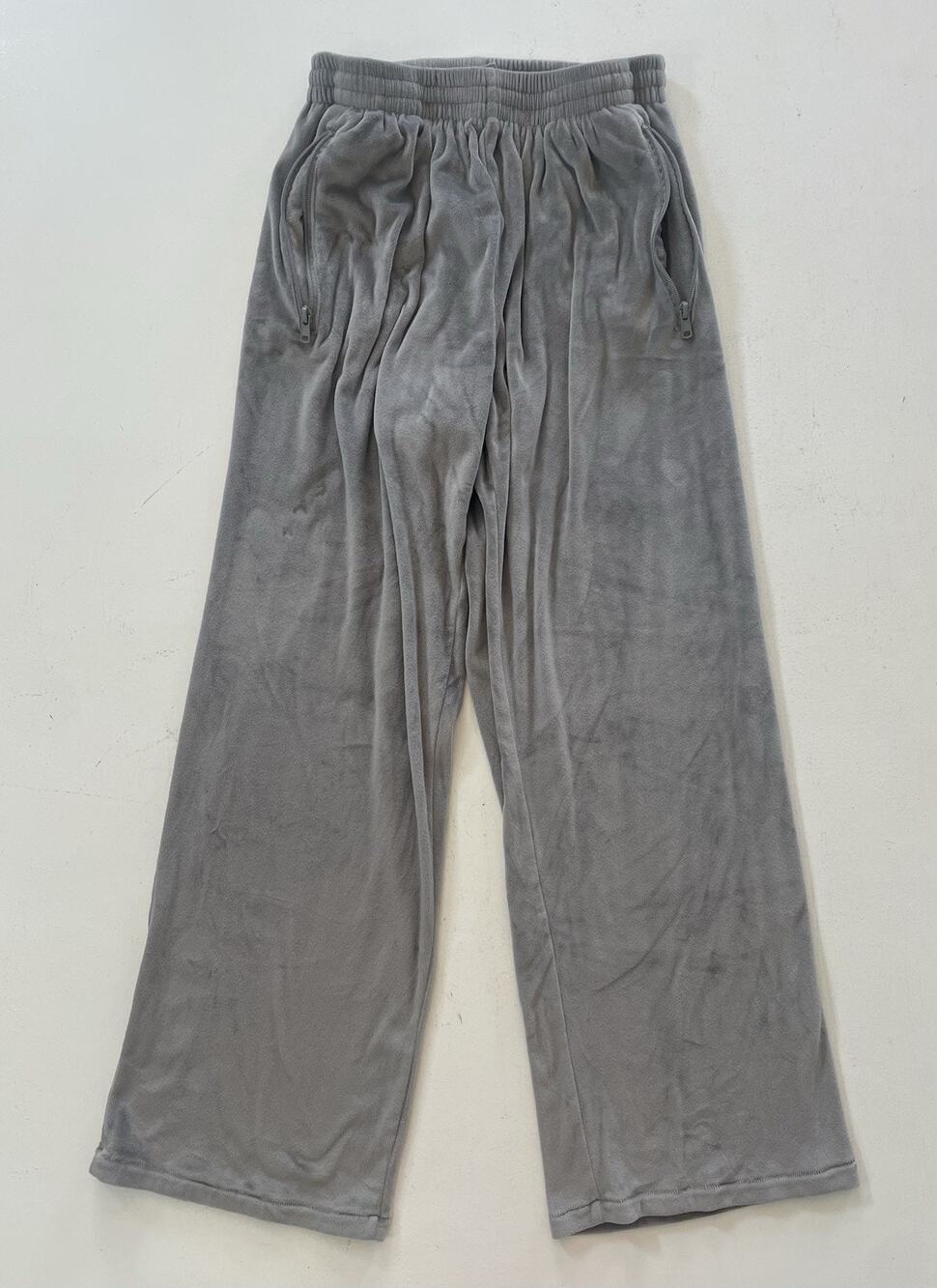 Skims Pants Womens S Gray Velour Wide Leg Elastic Waist Lounge Sweatpants
